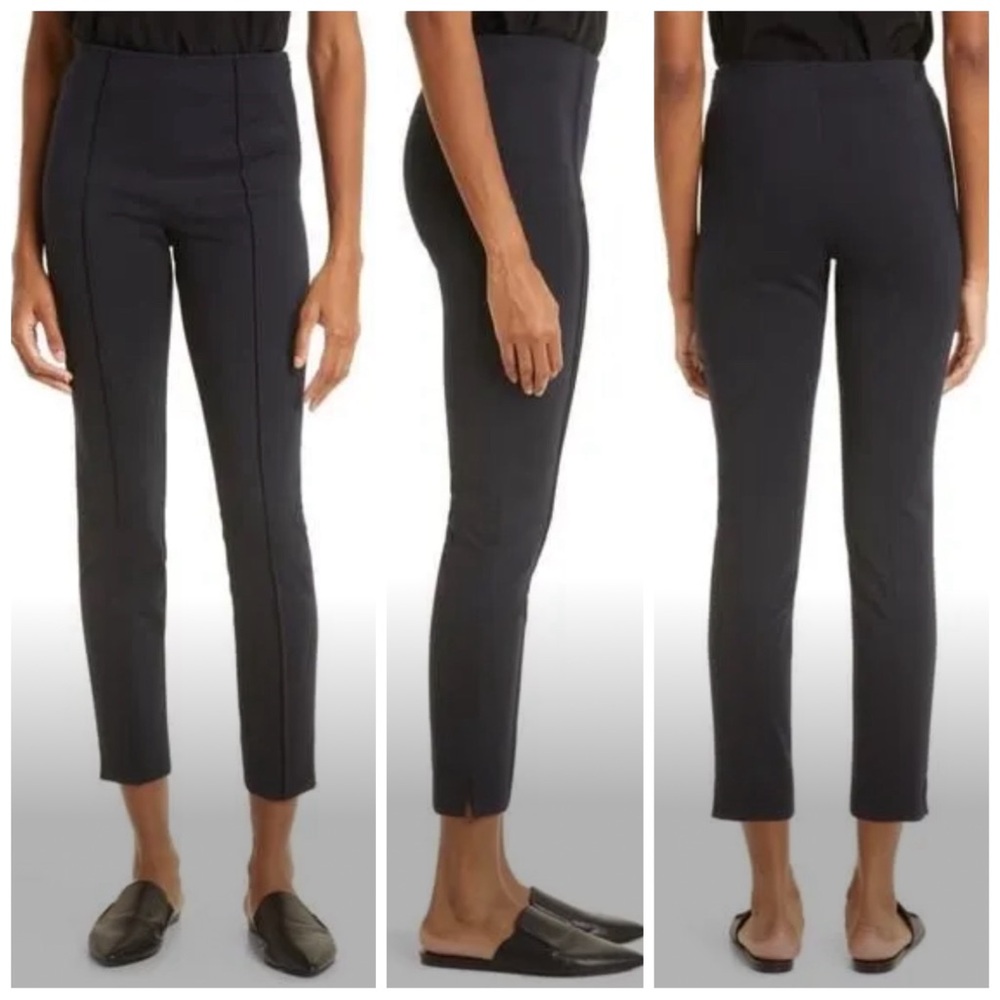 •ATM• Black Stretch‎ Ponte High Waisted Slim Cropped Pant Front Seam Size 2